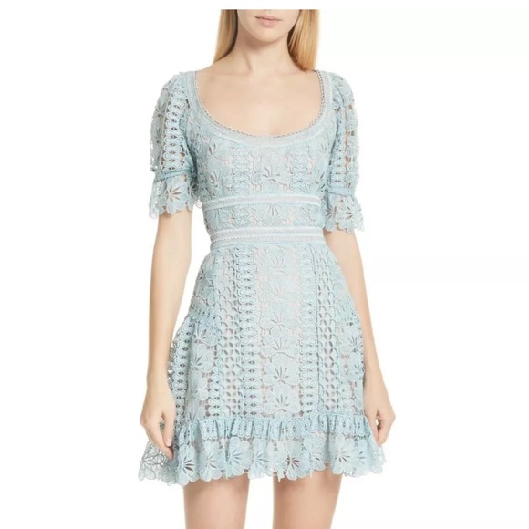 Self-Portrait Dresses & Skirts - self-portrait floral guipure mini dress 6 NWT